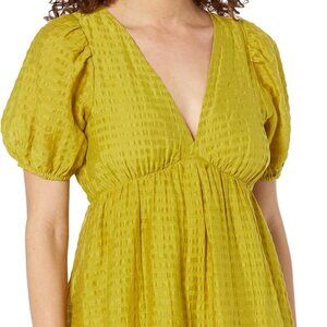 Madewell Kirkley mini dress in chartreuse